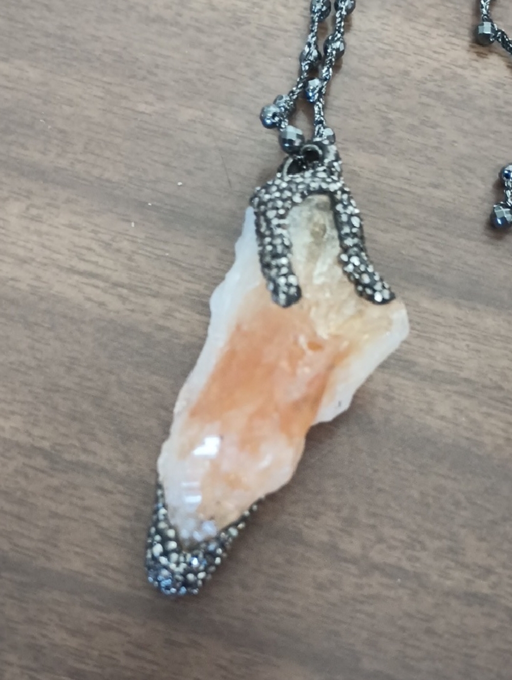 Citrine/Agate Pendant Necklace - Women Jewelry